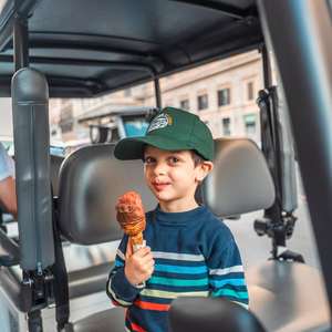 Little guest enjoying gelato on board